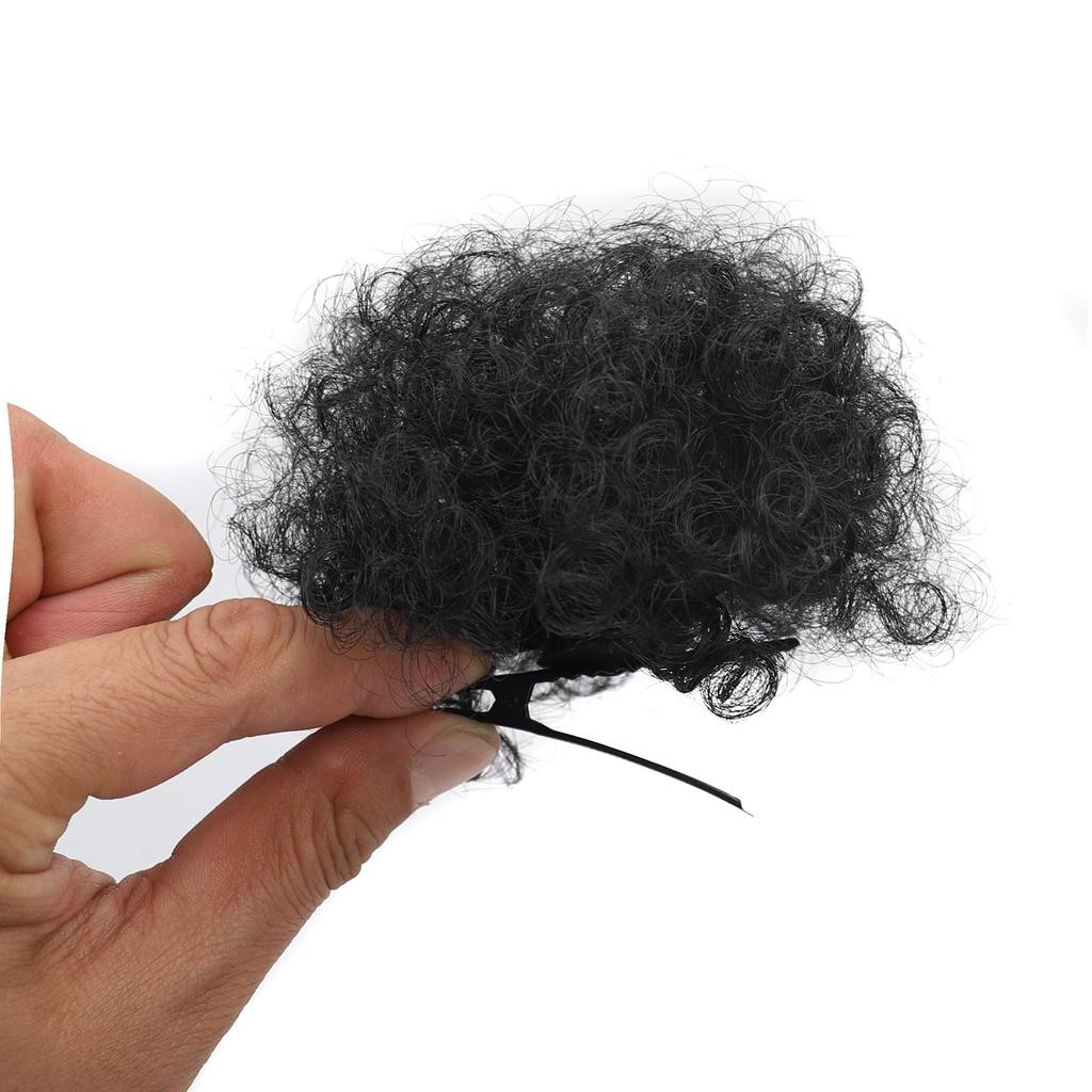 2 PIECES Afro Puffs Natural Black Hair Bun For Kids Curly Chignon Hairpiece Natural Soft ,Clip On Hair Durable For Repeated Use