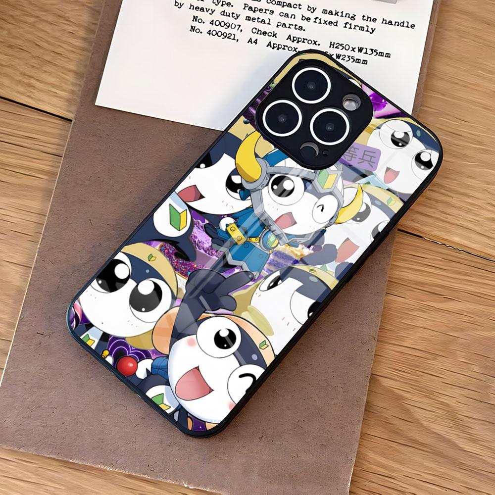 Keroro G-Gunsou Frog Phone Case For IPhone 17 Air 16 E Pro Max 15 14 13 Mini 12 Pro 11 Max Plus Black Glass Cover