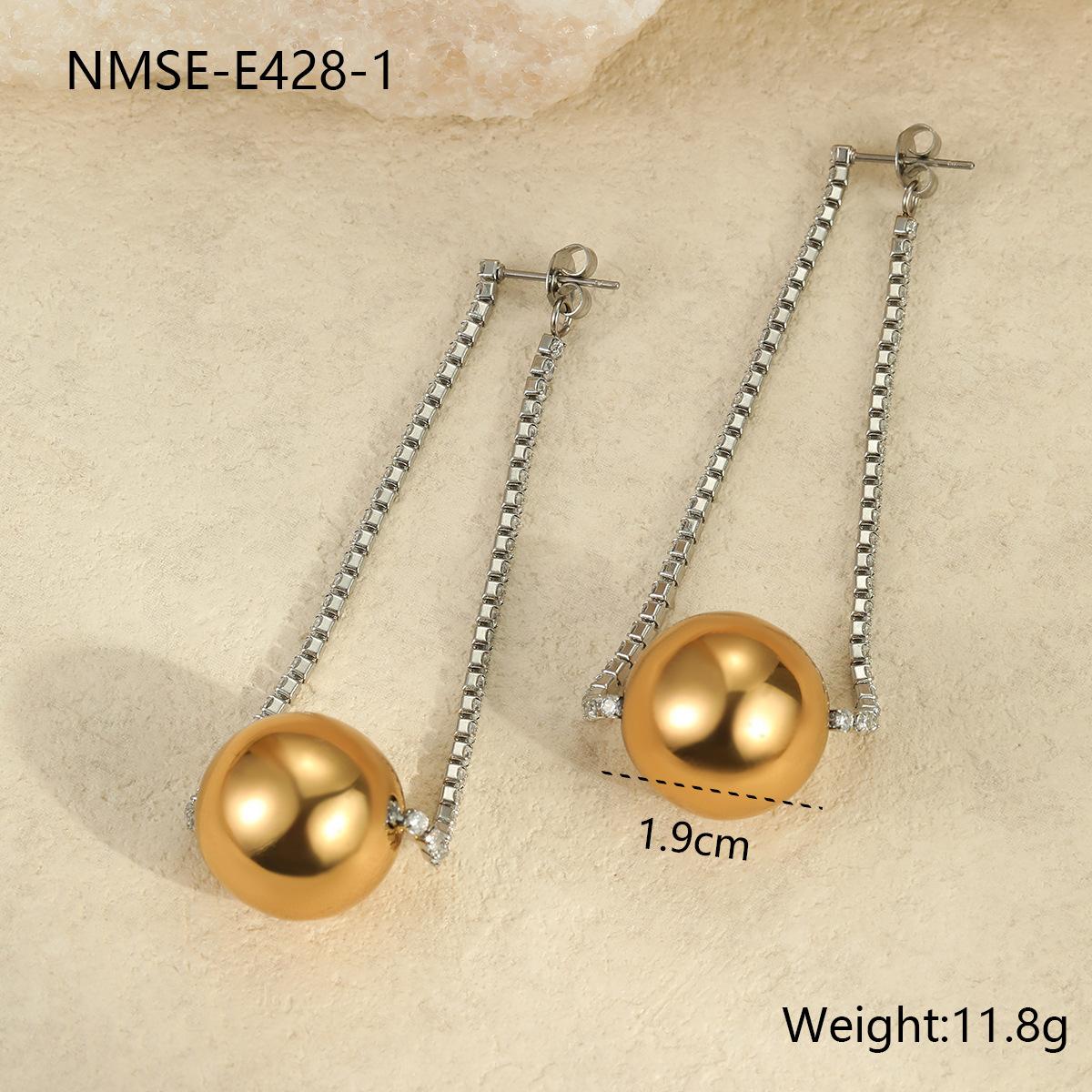 GEMCHIC Women s Minimalist Stainless Steel Chain Rhinestone Earrings Geometric Design Fashion Drop Earrings
