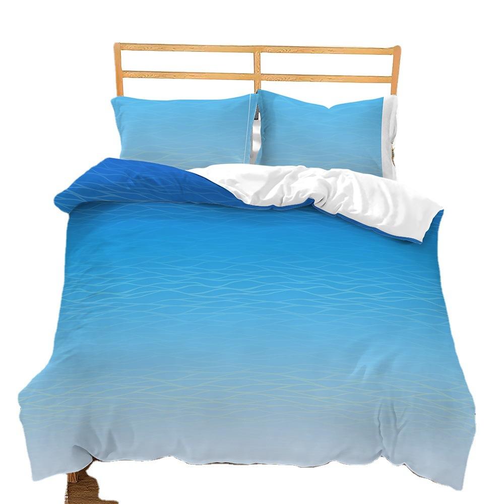 Sailing Ocean Ship Bed Three-Piece Quilt Cover 3D Digital Printing Kit Four-Piece Set