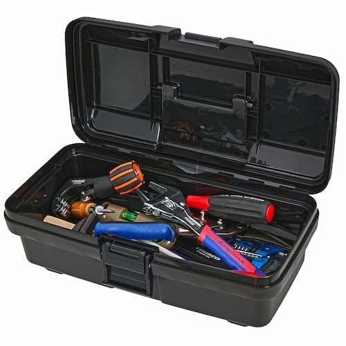 TRUSCO Super Tool Box, Resin Tool Box, Black, 385 x 202 x 140 mm (TJB-385)