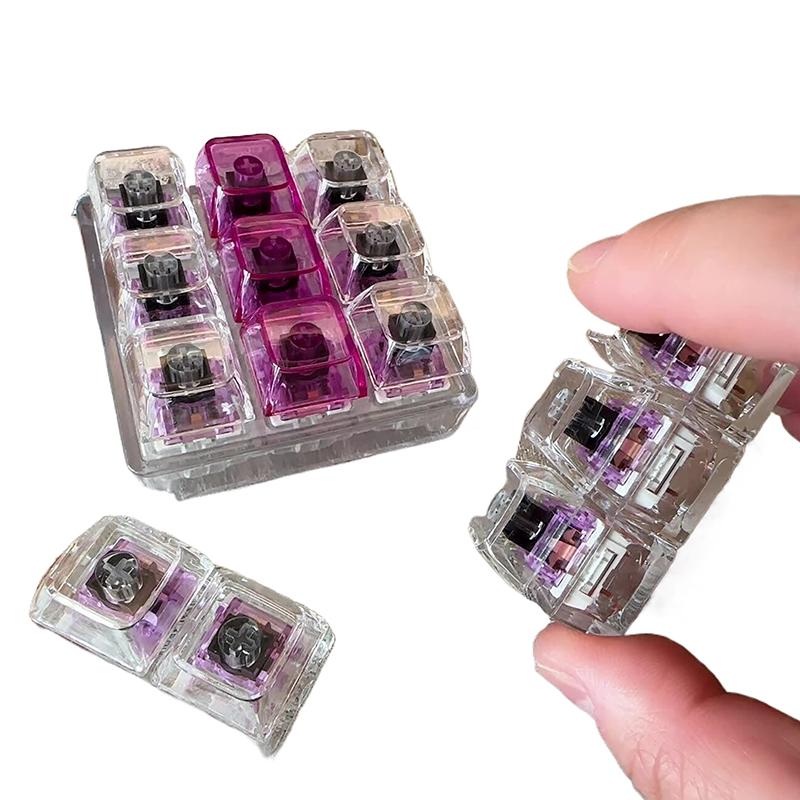 9 Keys Keyboard Keycaps Keychain Fidget Toy Anti-Anxiety Point Keycaps Party Stress Relief DIY Keycaps Toy Keyboard Caps