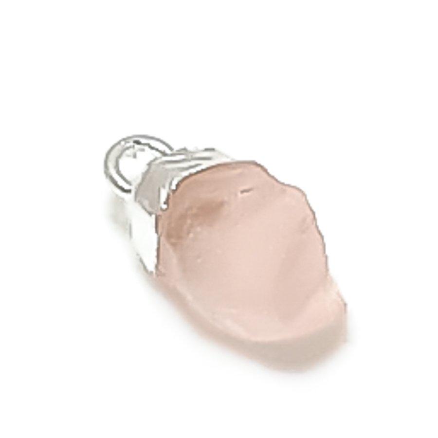 Natural Rose Quartz Rough 925 Sterling Silver Jewelry Pendant 0.59" N3s63