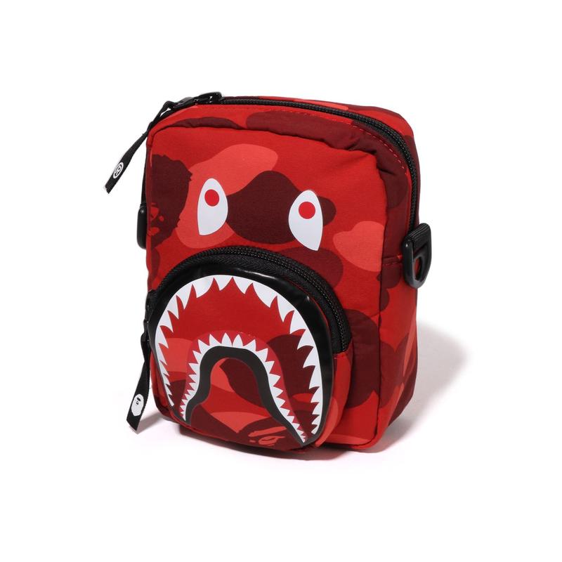 A Bathing Ape Shark Camouflage Fabric Crossbody Bag Men bags Dark-Blue Purple Red 0ZXBGM002901P