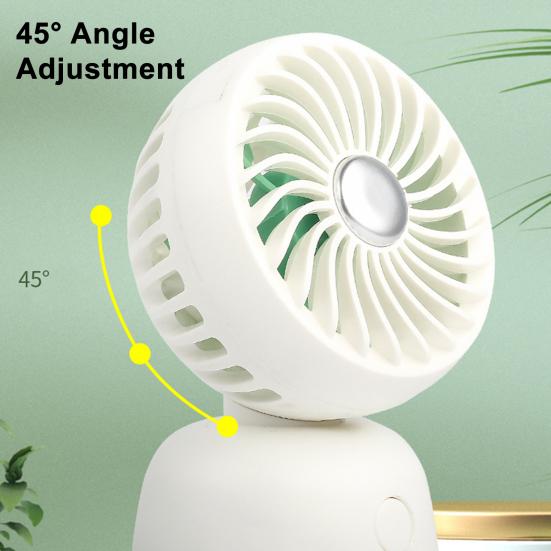 Desktop Small Fan Cartoon Animal Ear Shape USB Powered Bedroom Desk Fan Adjustable Wind Speeds Anti-Slip Base Fan