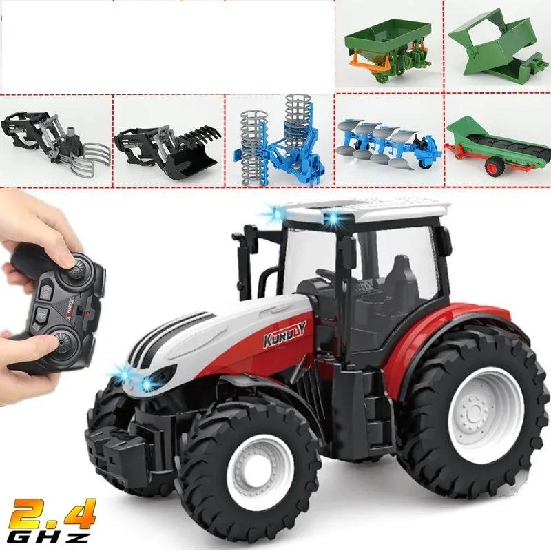 Dálkově ovládaný traktor RC Farmářský náklaďák Auto Přívěs 2.4G Farmářský simulátor Nákladní auto Miniaturní zemědělské vozidlo Hračky Model Děti Chlapec