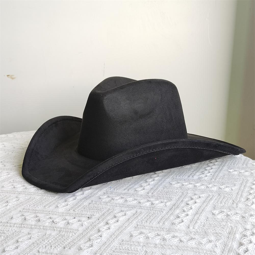 Nowy klasyczny zamszowy kapelusz fedora kowbojski z szerokim rondem 9,5 cm dla mężczyzn i kobiet, modny kapelusz podróżny na imprezę, sombrero vaquero