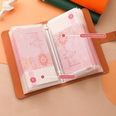 Yousheng Bargeld-Sparbuch, 50 Blatt, Bargeld-Organizer-Buch, Geldsparbuch mit transparenten Einstecktaschen, Aufbewahrungsalbum für Taschengeld, Karten, Fotos