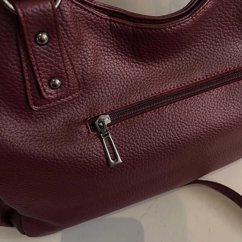 Faux Leather Tote Bag for Women Fashion Shoulder Handbag with Zipper Pockets and Adjustable Strap