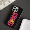 Phone Case For iPhone 17 17Air 16 15 14 13 12 11 Pro Max Plus Pink Letters SWAG Black Glossy Surface Silicone Soft Cover Funda
