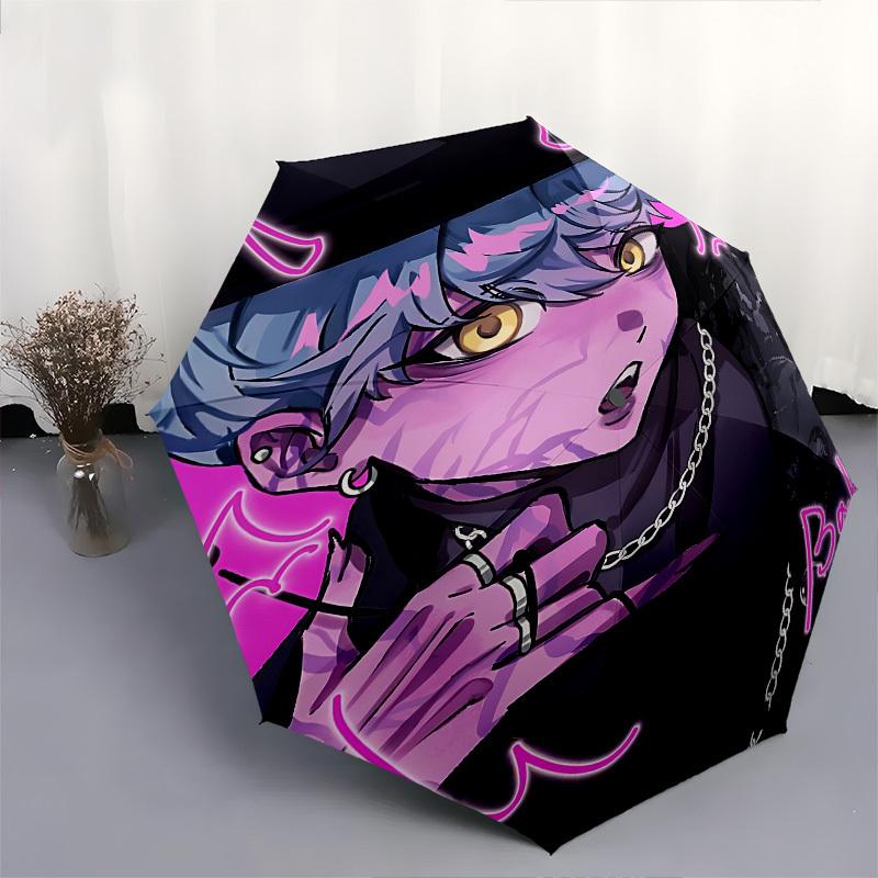 KpopThemed Automatic Opening and Closing umbrella - 8 Ribs, Suitable for Leisure and Going Out, Outdoor Accessory, Gothic Style, Fashion Lov