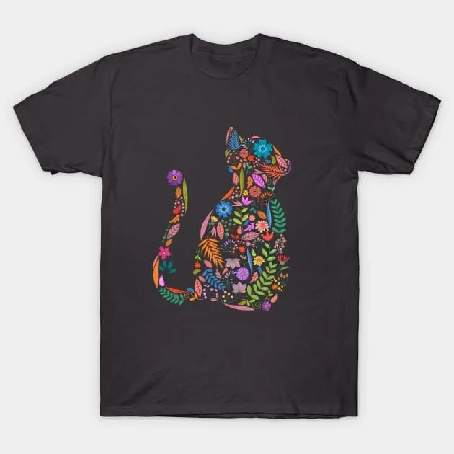 

Fancy And Fine Flowered Cat Garden Unisex Cotton Tee Made in Australia S-3XL XXXXXL різнокольоровий
