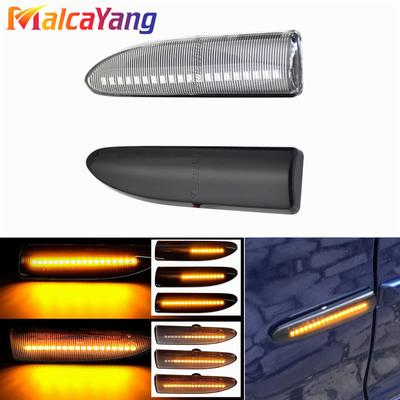 2 Pieces Amber For Jaguar X-Type 2002 2003 - 2009 Car LED Dynamic Turn Signal Lights Side Marker Fender Blinker Indicator Lamp