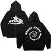 Oversized Hoodie met Rits en Grafische Print Streetwear Sweatshirt Dames Y2K Hip Hop Stijl