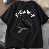 F Caw Lustige Krähe T-Shirt Unisex Damen Humor Ungezügeltes Tier T-Shirt Locker Vintage Grafik T-Shirts Baumwolle Bequem Herrenbekleidung