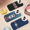M-Martini Racing Horizontal Stripe For IPhone 16 15 14 13 12 11 Pro Max Plus Shockproof Leather Soft Phone Cover
