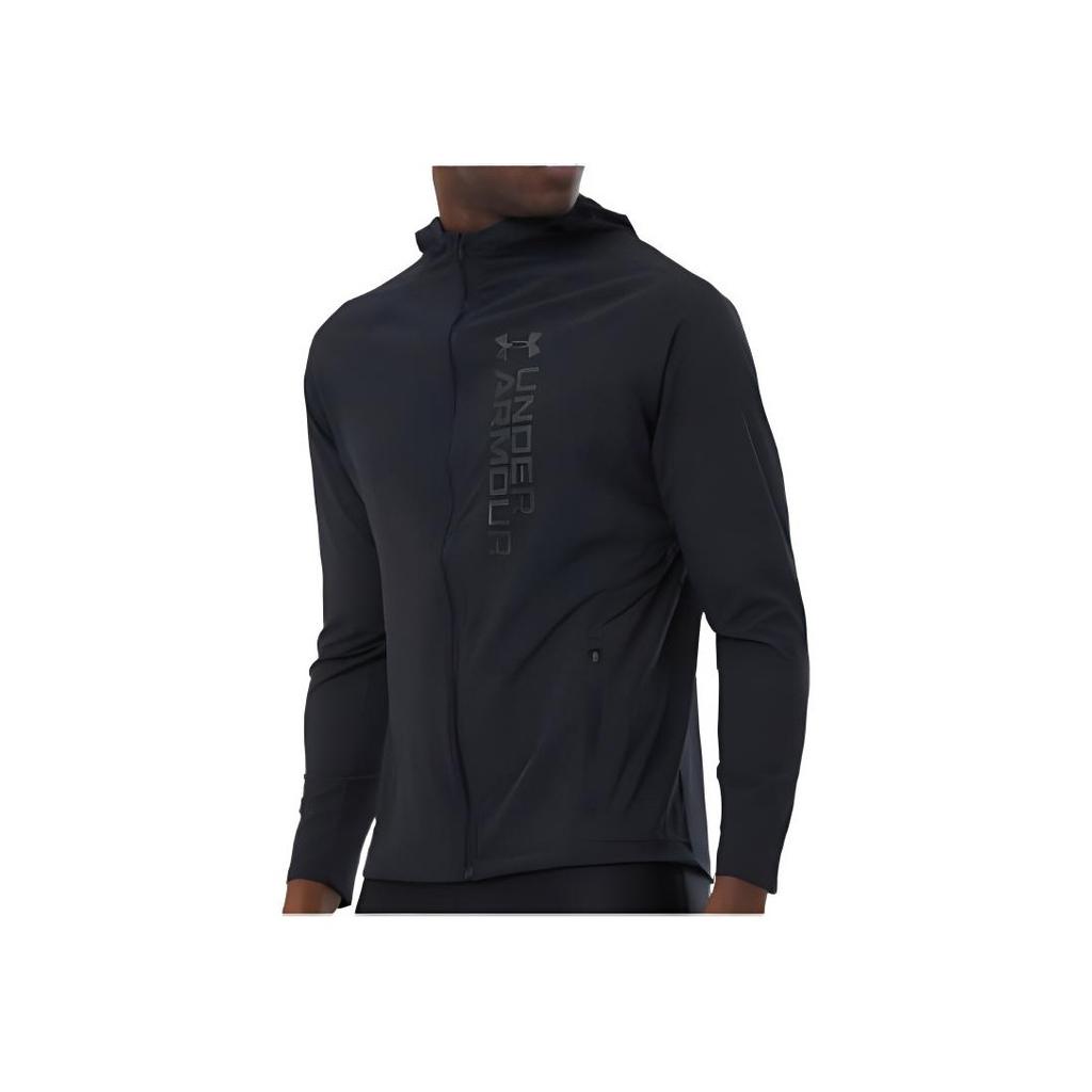 Under Armour Letter Print Color Block Casual Outdoor Sports Jacket Men Jackets Black 1377486-001