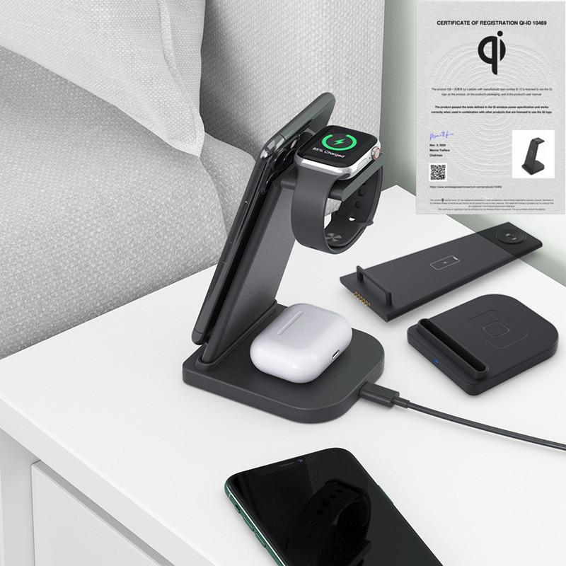 Cargador inalámbrico tres en uno para iPhone, auriculares y cargador  inalámbrico de reloj comprar a buen precio — entrega gratuita, reseñas  reales con fotos — Joom