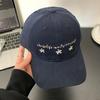 Embroidery Small Flower Letter Baseball Cap Men And Women Versatile Big Head Circumference Showing Face Small Peaked Hat Sun Hat