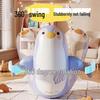 Inflatable Cartoon Penguin Boxing Bag for Kids, Indoor/Outdoor PVC Roly-Poly Decompression Toy.