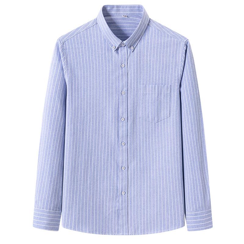 Cotton Oxford Long Sleeve Shirt Men Business Casual