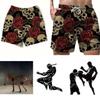 Vintage Skull Rose Flower Boxing Muay Thai Shorts Pants 3D Print Training Unisex Men Women Quick Dry Fitness Gym Sport Workout Casual Streetwear