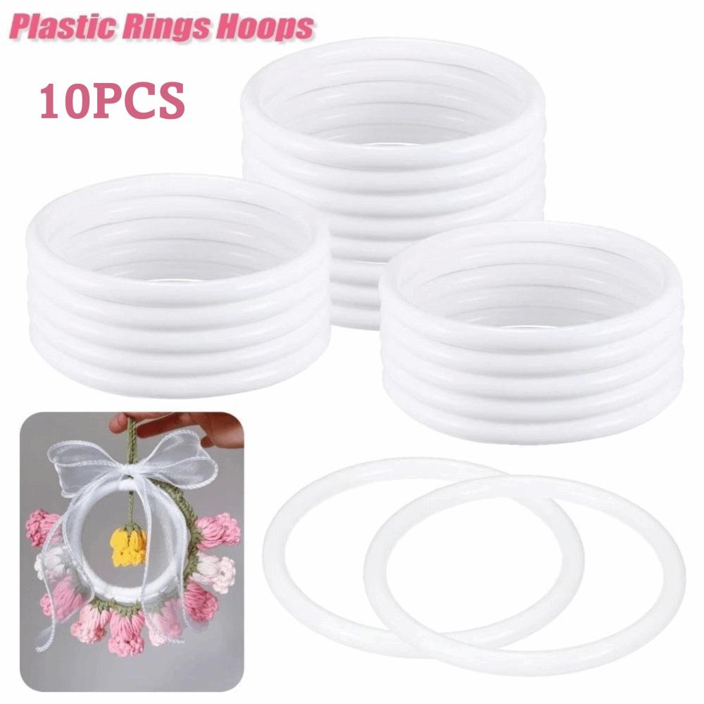 10PCS White Plastic Hoops Rings Round Shape Wreath Hoops Dream Catcher Rings Dream Catcher Making