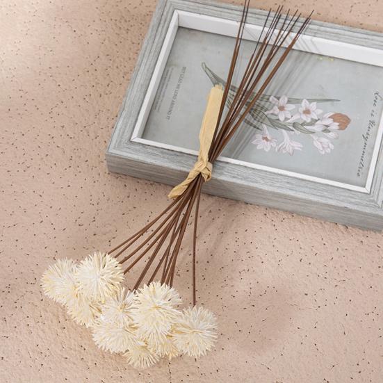 12 Mazzi di Crisantemi Artificiali a Pompon Finti Fiore Artificiale Piccola Sfera di Crisantemo Mini con Gambo Lungo per Bouquet da Sposa Fai-da-te Decorazione per Vaso