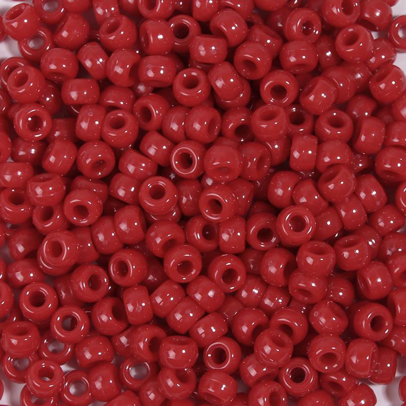 "100 Pcs Large Hole Transparent Frosted Barrel Beads - Colored Onion Powder Plastic Pony Beads for Dreadlocks and Wigs"