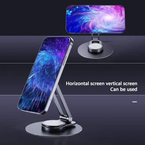 Foldable Phone Holder High Stability 360-Degree Rotating Angle Adjustable Universal Magnetic Desktop