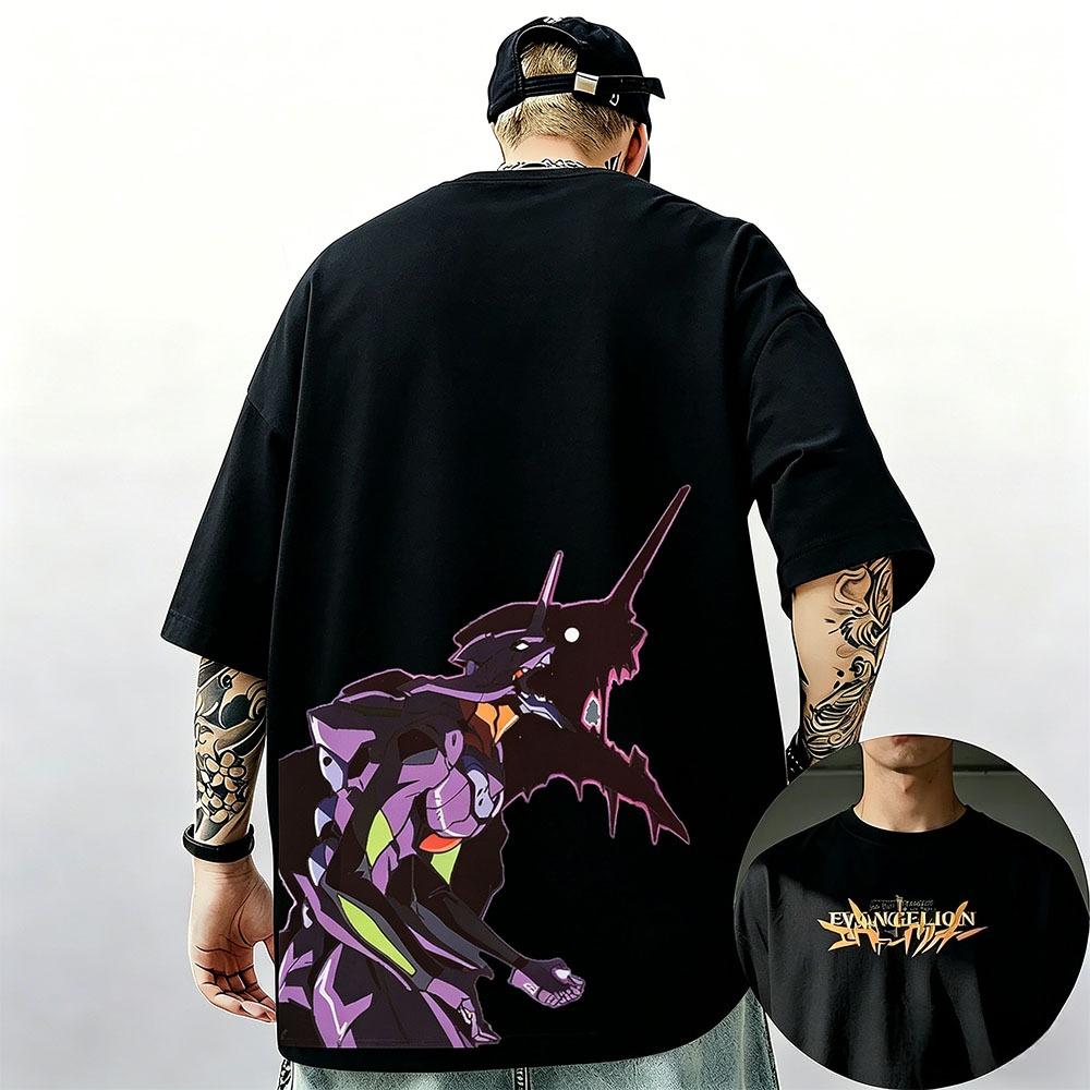 Neon Genesis Evangelion Ayanami Rei Asuka Classic Style Short Sleeve Tshirt Unisex Unisex 2026 Summer ParentChild Cotton Tee Tops