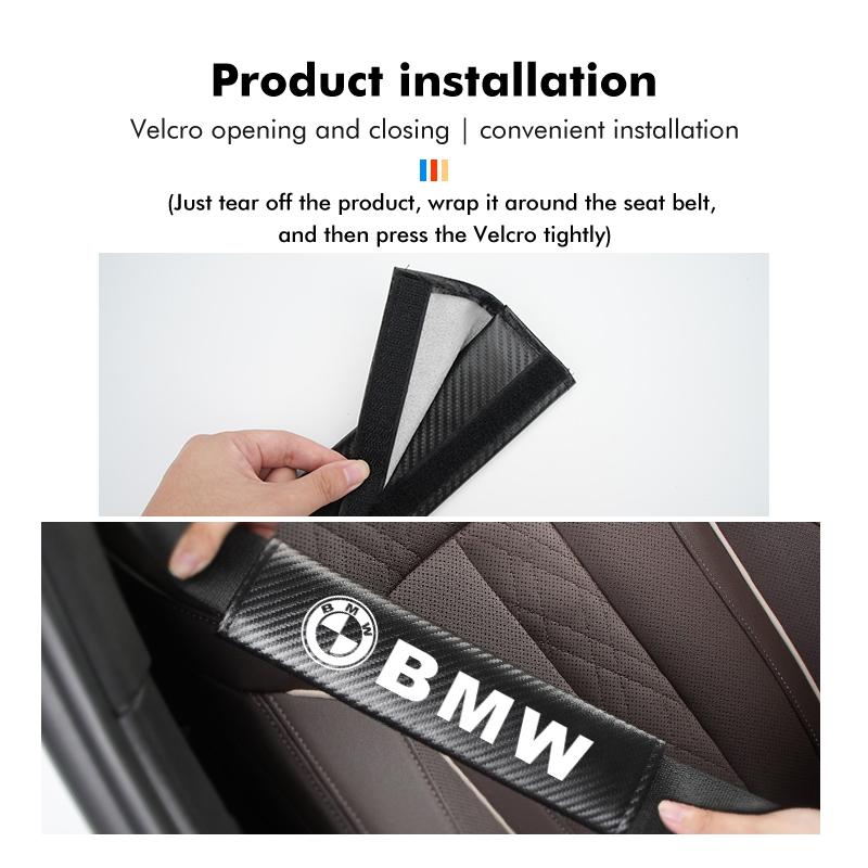 Car Seat Belt Carbon Safety Shoulder Cover Protection Padding For BMW Performance X1 M3 M6 F01 F02 E34 E36 E60 F10 F20 X6 kycp51