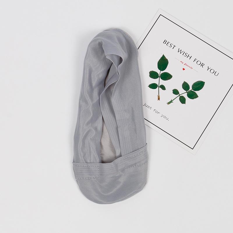 Women's Summer Thin Cotton Ice Silk Non Slip Non Drop Heel Shallow Mouth Invisible Socks