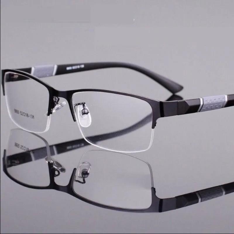 Anti Blue Reading Glasses Men Half-frame Glasses Business Style Male Eyeglasses For Old People Glasses With Grade +100~+400