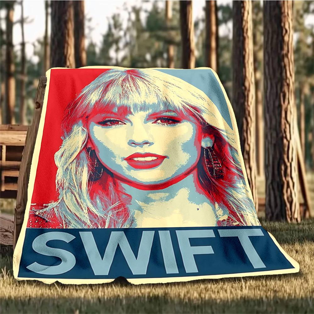 1 pezzo Coperta in Flanella da Esterno Taylor Swift, Accogliente & Calda Morbida Te Design Giocoso, Riposino Campeggio,
