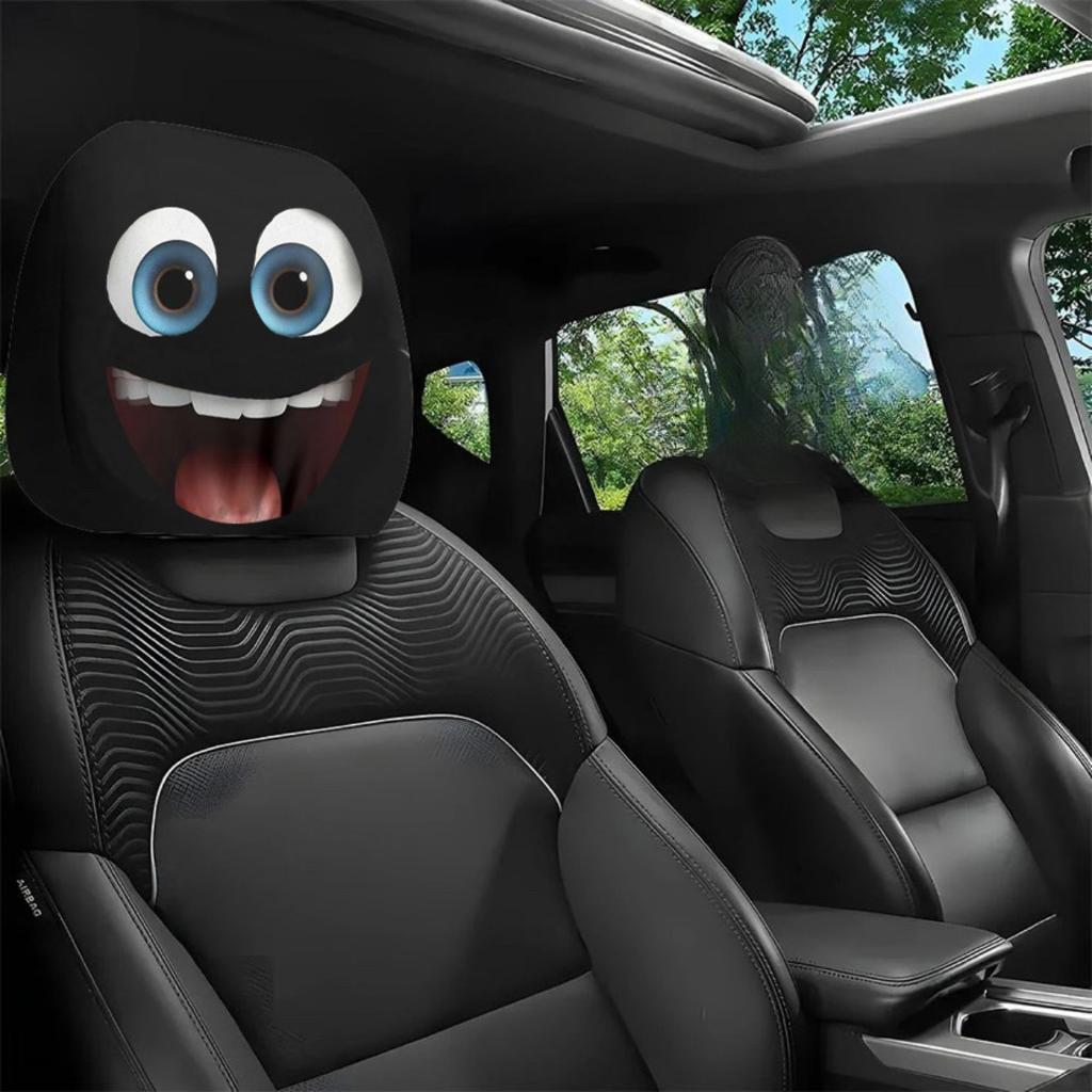 Samurai Smiley Face Car Pillowcase, Personalized Seat Protection Cover, Long-distance Self Driving and Business Travel Scenes, New Year's Day Gift