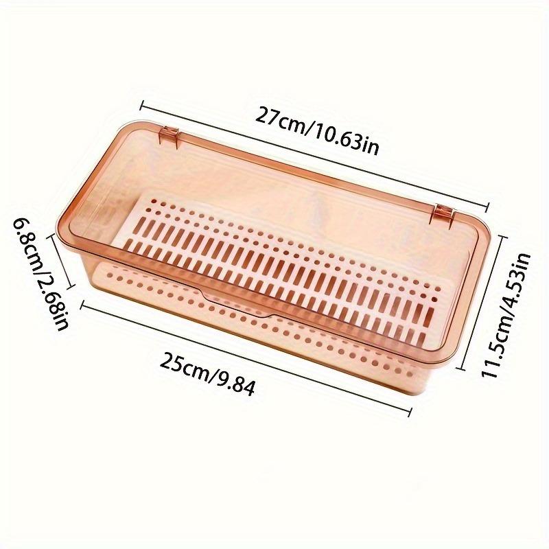 

Коробка для палочек с крышкой Пыленепроницаемый и дренажный пластиковый органайзер для столовых приборов Натяжной кухонный органайзер для столешницы светло-коричневого