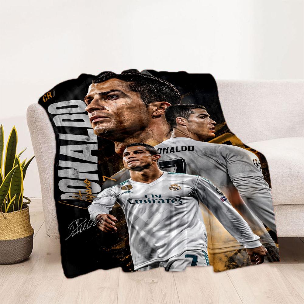 Ronaldo's Legacy Soccer Blanket Ultra-Soft Perfect for Picnics Sofa Livingroom Four Seasons Universal Stylish Decor