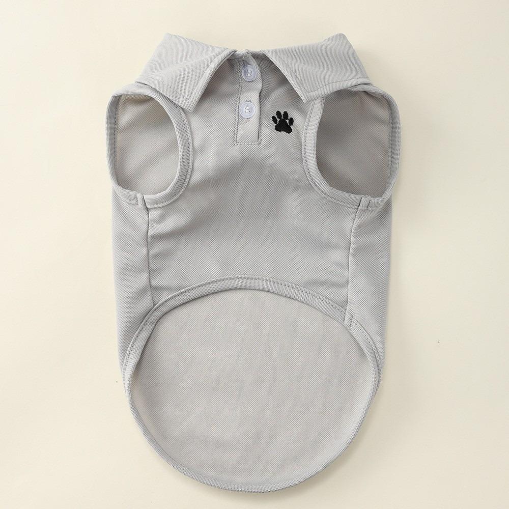 

Casual Style Breathable Pet Dog Shirt Soft Solid Color Dog Short Shirt Two-legged Thin Material Dog Pullover Daily Walk S серый