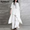 Großgröße Baumwolle Leinen 2-teiliges Sportswear-Set Damen Kurzarm Rundhals Oberteil Hose Dopamin Set