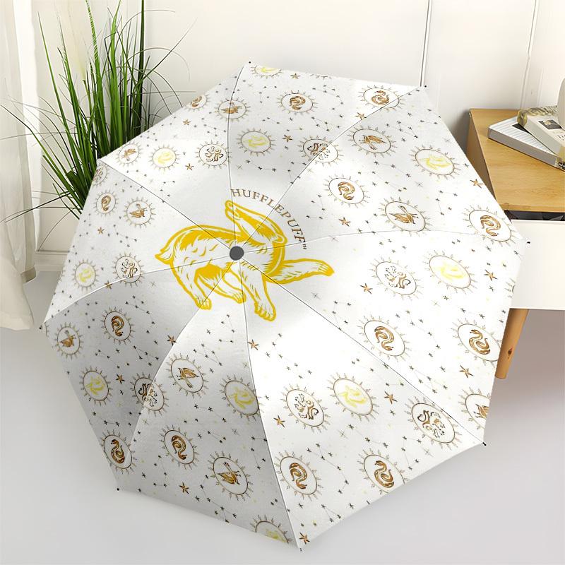 1pc Hufflepuff Badger Crest Pattern Umbrella with Plastic Handle,Cartoon Pattern,Suitable for All Seasons Multi-functional Umbrella323