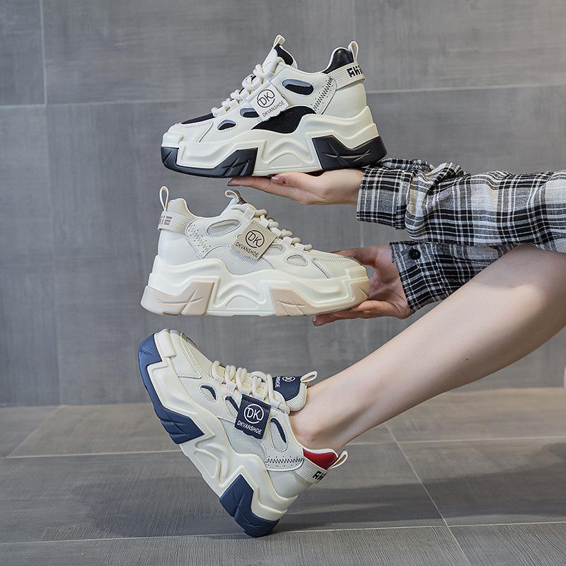 Inside Height Daddy Shoes Female Spring and Summer Everything with Thick Soled Daddy Shoes Student Casual