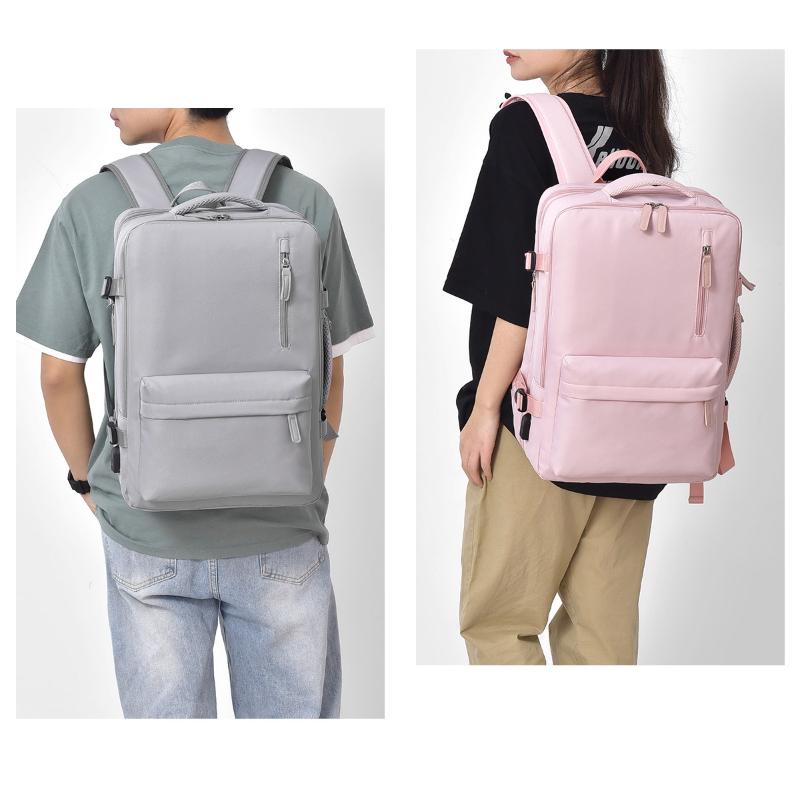 Einfarbiger erweiterbarer Rucksack mit großem Fassungsvermögen, leichte Reise-Aufbewahrungstasche, multifunktionale Tasche für Schule und Freizeit