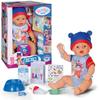 Poupon - BABY BORN - Jonas - 10 funciones realistas - 10 accesorios - Azul y Rojo - 43 cm - A partir de 3 años
