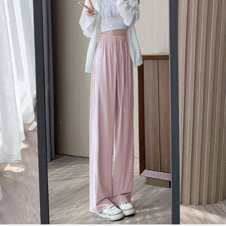 

Women s Summer High-Waist Sun Protection Wide-Leg Pants - Ice Silk Loose Fit S 70-95 lbs