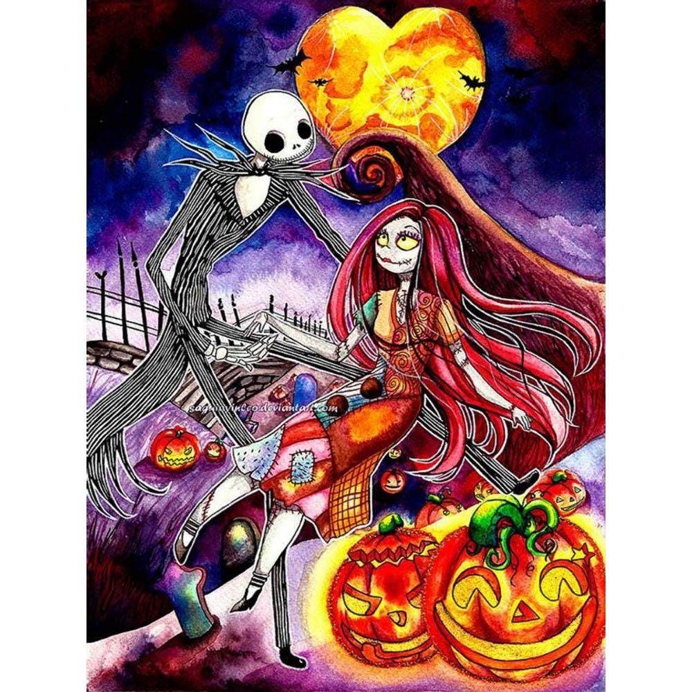 Skull Jack Sally Couple Diamond Painting New Full Diamond Nightmare Before Christmas Themed Handmade DIY Diamond Embroidery Material Pack