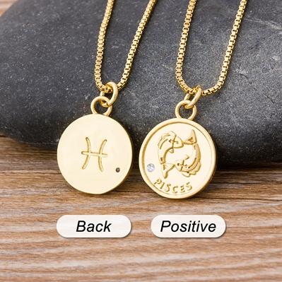 

Nidin 12 Zodiac Letter Constellations Chain Necklace For Women Men Aries Virgo Libra Scorpio Capricorn Aquarius Birthday Gift