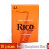 Genuine RICO B-flat Alto Saxophone Reeds, Strengths 1.5-3.0, Yellow-Orange Box, 10-Pack