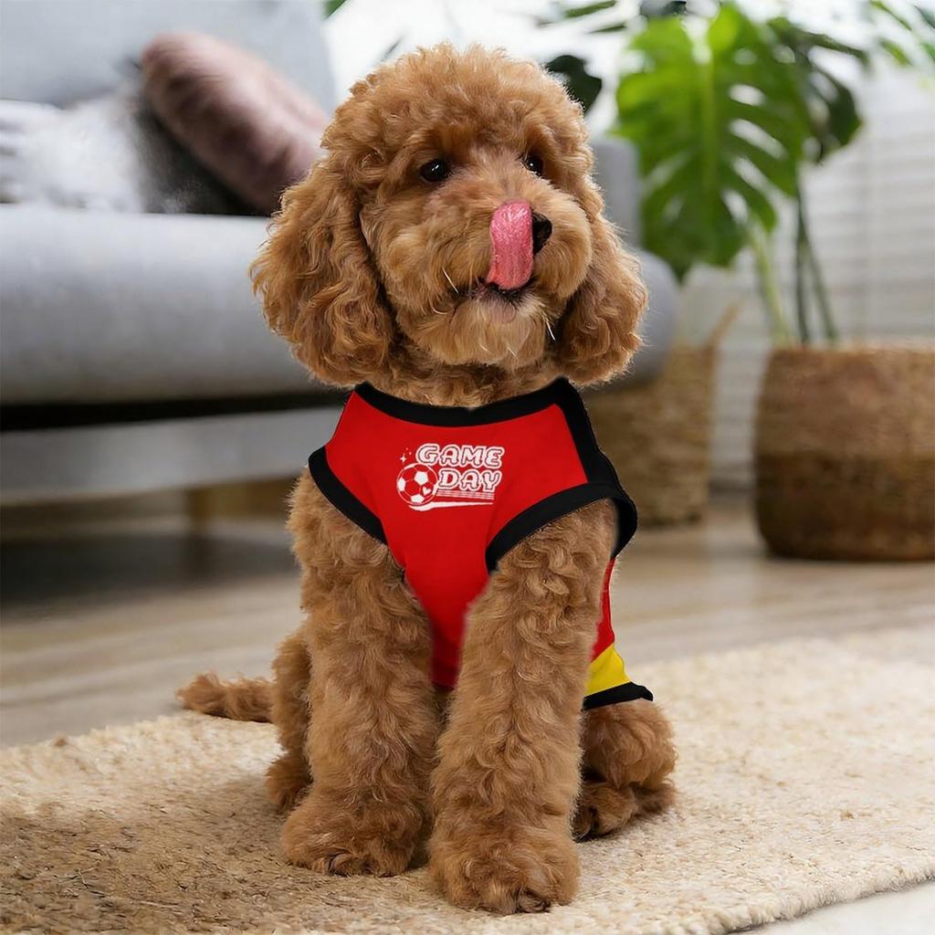 Haustier Fußballtrikot Hundeshirt Weich Bequem Leicht Atmungsaktiv Ärmelloses Design Geeignet für Kleine Mittlere Hunde Fußball-Thema