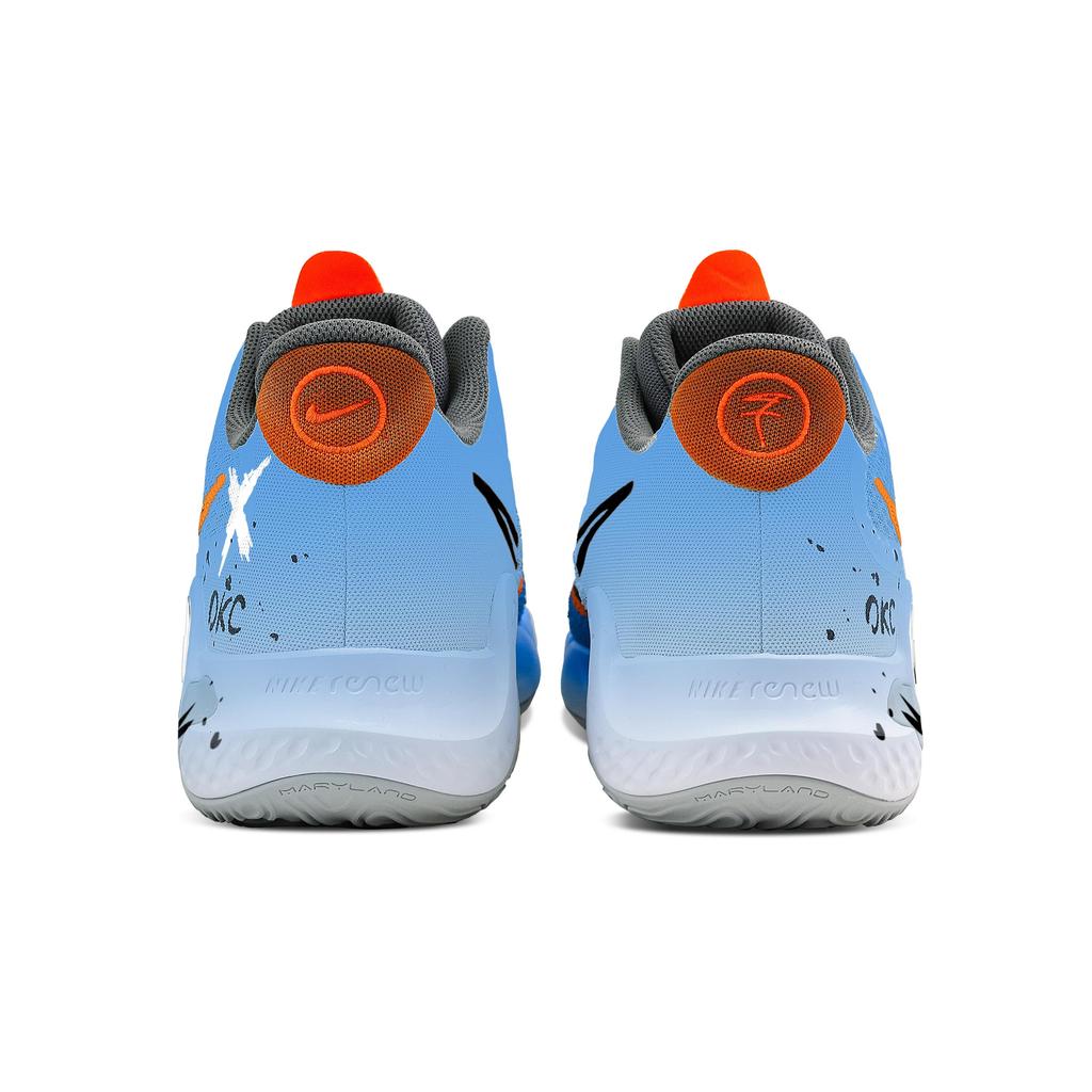 Nike KD Trey 5 IX Phantom Chasing Wind Heart Box Cushioning, Wear Resistant Mid top Basketball Shoes Unisex Blue Orange CW3402-011(Team529--)